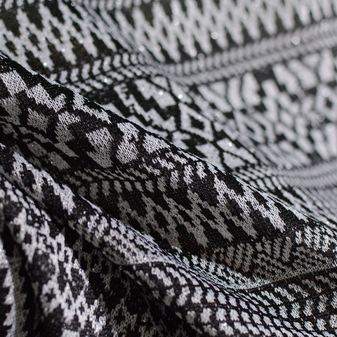 Black Geometric-Diamond Jacquard, Polyester, 210 gsm