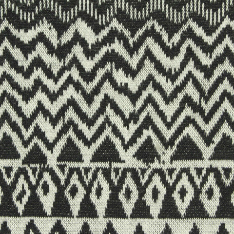 Black Geometric-Zigzag Jacquard, Polyester, 237 gsm