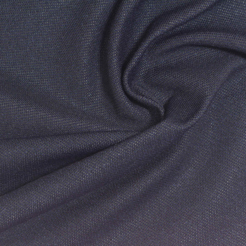 Dark Navy Textured Denim, Cotton-Poly