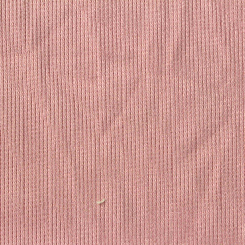 Brushed Polyester Stretch Rib Knit Fabric, 197 gsm, 144 cm — Pink