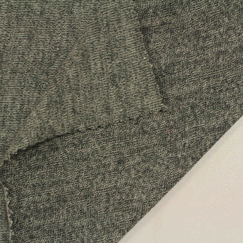Dark Grey Heathered-Marl Jersey Knit, Cotton-Poly, 200 gsm