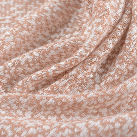 Light Brown Marl Chunky Knit, Viscose-Poly, 237 gsm