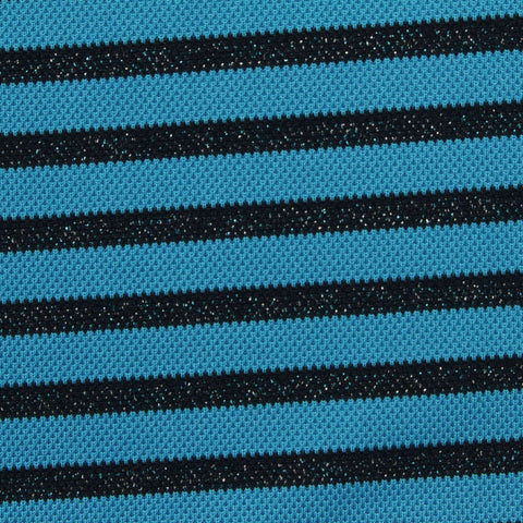 Striped Piqué Knit Fabric, 190 gsm, 160 cm — Blue