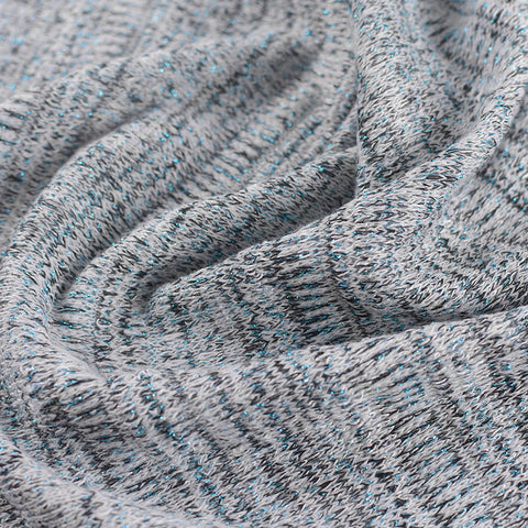 Grey Marl Chunky Knit, Poly-Viscose, 220 gsm