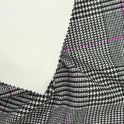 Black Houndstooth Linen-Look, Polyester