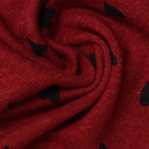 Black Hearts Chunky Knit, Viscose-Poly
