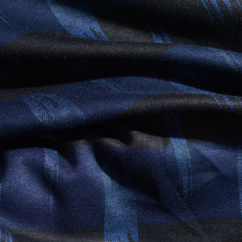 Dark Blue Abstract Jacquard, Poly-Viscose