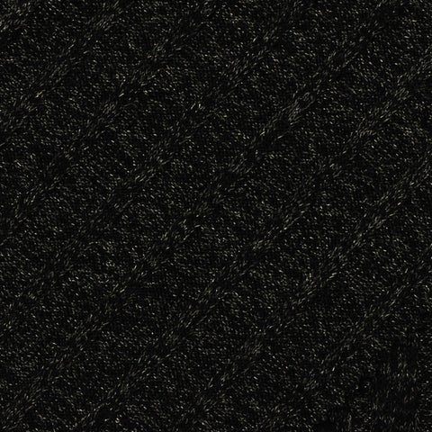 Black Marl Rib Knit, Poly-Metallic, 243 gsm