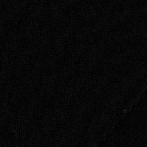 Plaid Polyester Cotton Stretch Interlock Knit Fabric, 310 gsm, 158 cm — Black