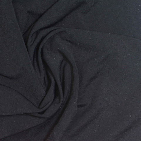 Brushed Nylon Stretch Warp Knit Fabric, 152 gsm, 160 cm — Black
