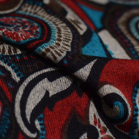 Red Paisley Jacquard, Polyester