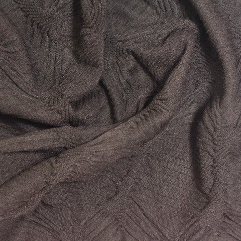 Jacquard Polyester Stretch Crepe Fabric, 190 gsm, 150 cm — Brown