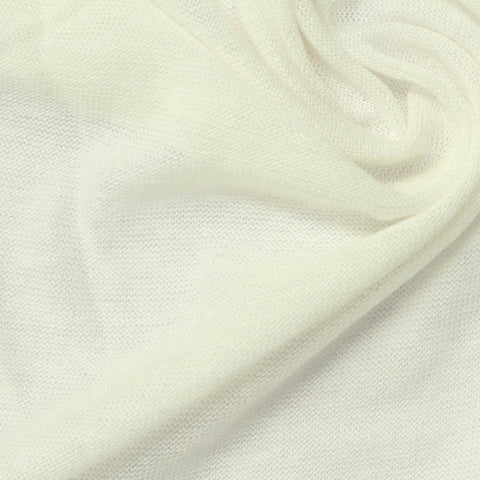 Viscose Polyester Chunky Knit Fabric, 135 gsm — White
