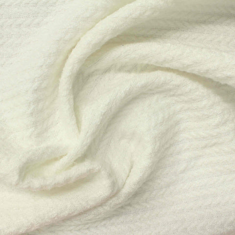 White Tone-on-Tone Chevron Jacquard, Viscose-Nylon