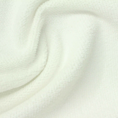 100% Polyester French Terry Fabric, 250 gsm, 150 cm — White