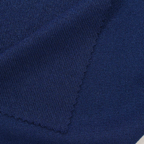 Polyester Viscose Stretch Jersey Knit Fabric, 257 gsm, 150 cm — Navy