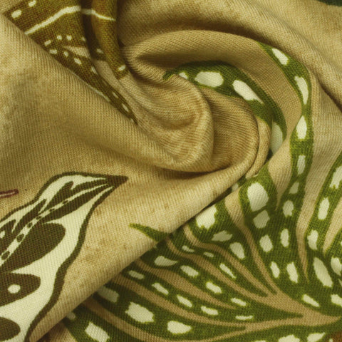 Green Leaves Jersey Knit, Cotton
