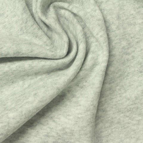 Light Grey Marl Rib Knit, Cotton, 200 gsm