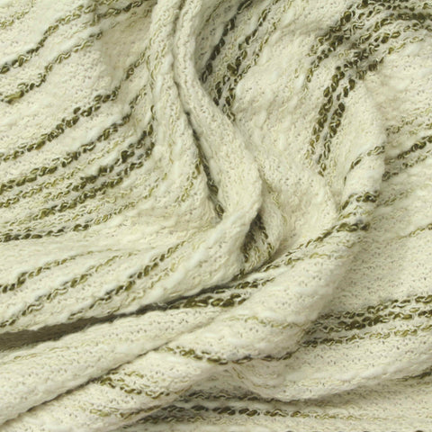 Off-White Horizontal-Stripe Chunky Knit, Cotton-Poly
