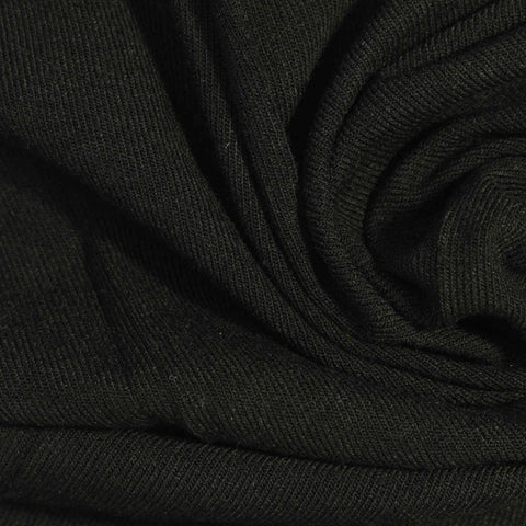 Polyester Viscose Stretch Jersey Knit Fabric, 180 gsm, 165 cm — Black