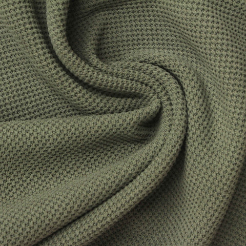Olive Textured Piqué Knit