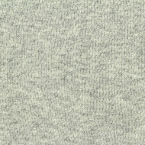 Light Grey Heathered-Marl Rib Knit, Cotton, 185 gsm