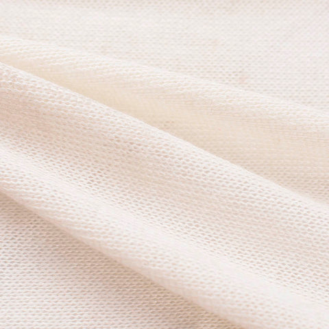 Polyester Cotton Chunky Knit Fabric, 135 gsm — White