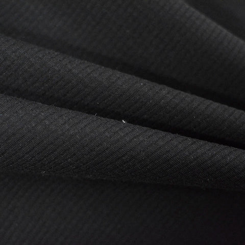 Black Ribbed Rib Knit, Polyester
