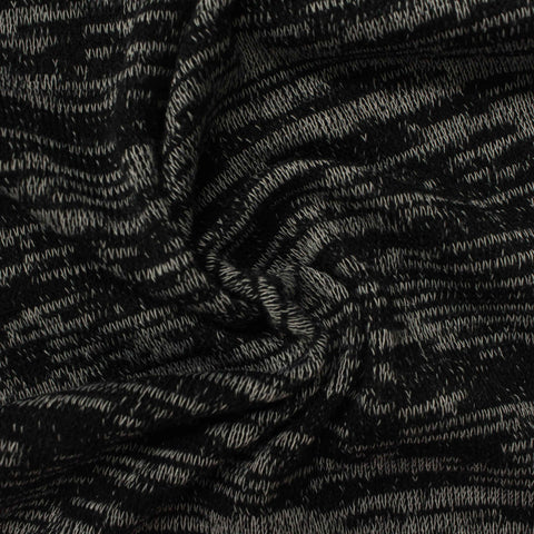 Black Marl Chunky Knit, Poly-Acrylic, 285 gsm