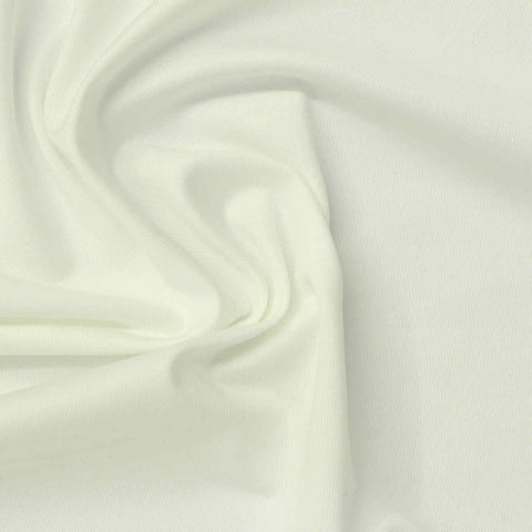 Cotton Stretch Jersey Knit Fabric, 170 gsm, 170 cm — White