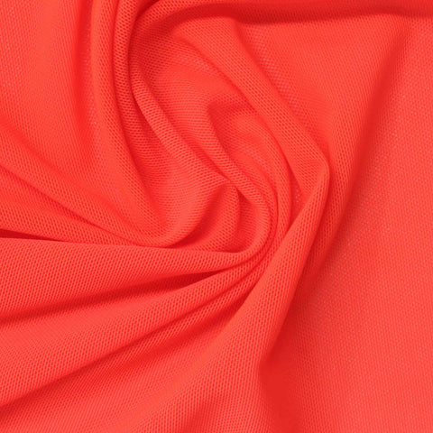 Bright Red Warp Knit, Nylon-Spandex