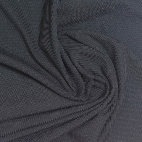 Black Ribbed Rib Knit, Nylon-Spandex