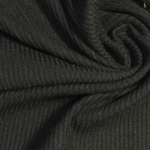 Dark Charcoal Rib Knit, Viscose