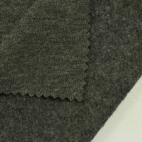 Dark Green Marl French Terry, Poly-Cotton, 200 gsm