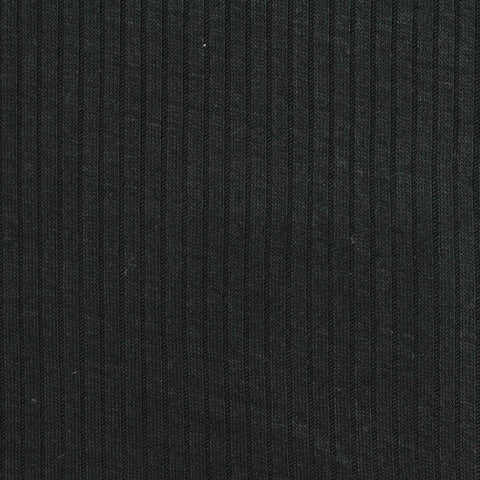 Black Ribbed Rib Knit, Viscose
