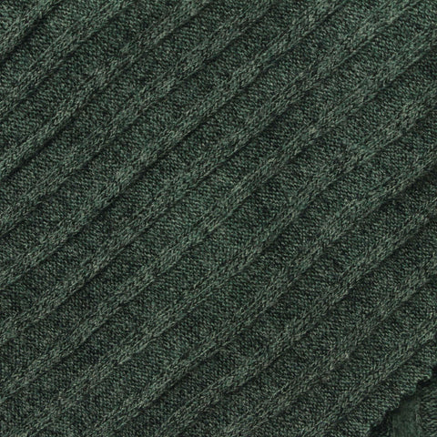 Dark Green Marl Rib Knit, Poly-Viscose, 240 gsm