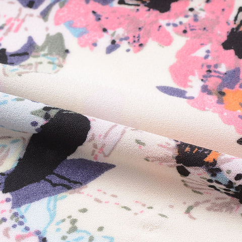 Orange Abstract-Floral Woven, Polyester