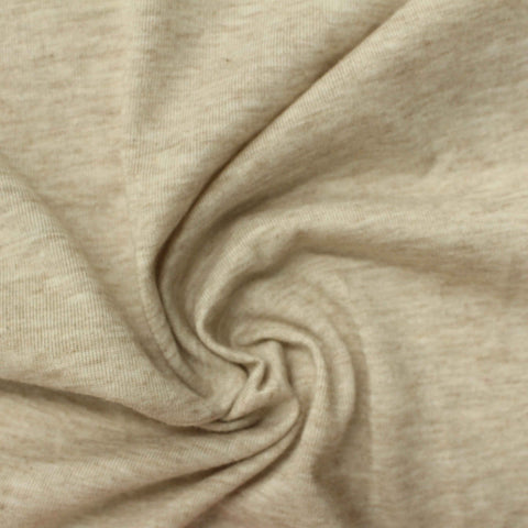Light Beige Marl Jersey Knit, Cotton-Poly, 134 gsm