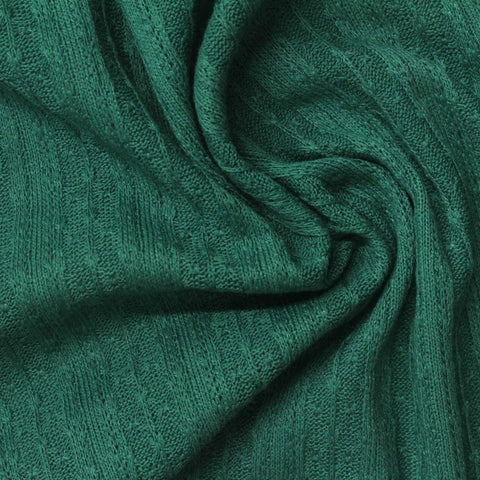 Teal Textured-Stripe Rib Knit, Poly-Viscose