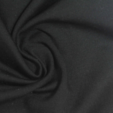 Viscose Nylon Stretch Ponte Knit Fabric, 340 gsm, 165 cm — Black