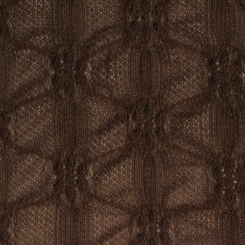 Dark Brown Openwork Warp Knit, Polyester
