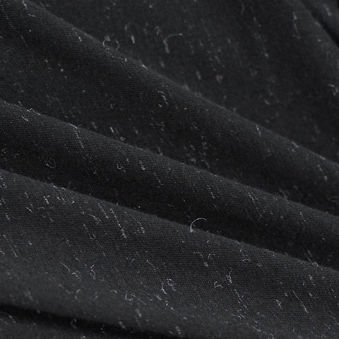 Black Marl Jersey Knit, Cotton, 134 gsm