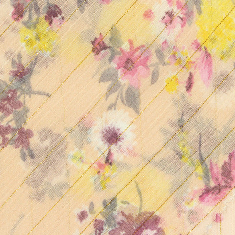 Pink Floral Chiffon, Polyester, 70 gsm