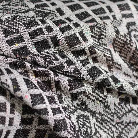 Black Floral Chunky Knit, Poly-Viscose