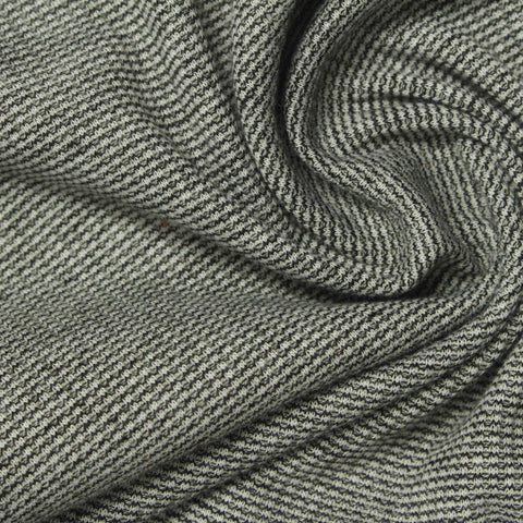 Dark Grey Marl Rib Knit, Polyester, 193 gsm