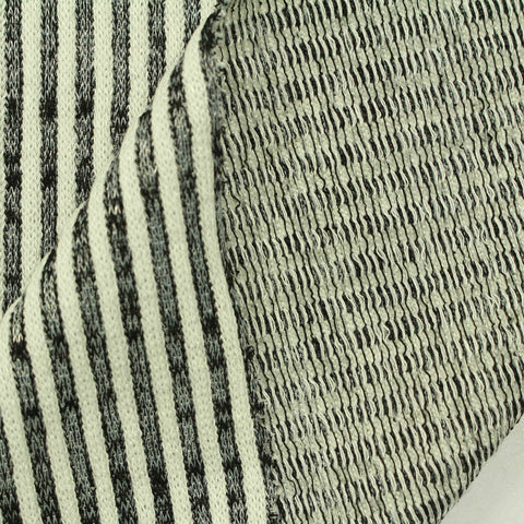 Cream Stripe Chunky Knit, Viscose-Poly