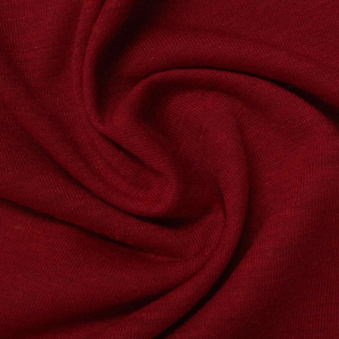 Polyester Linen Jersey Knit Fabric, 158 gsm, 160 cm — Red