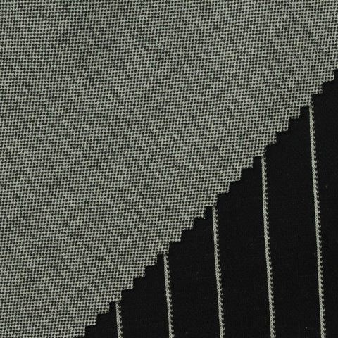 White Vertical-Pinstripe Jacquard, Poly-Viscose