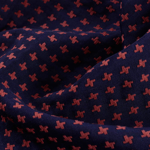 Rust Geometric Jacquard, Poly-Cotton