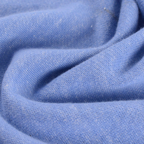 Light Blue Marl French Terry, Cotton-Poly, 248 gsm